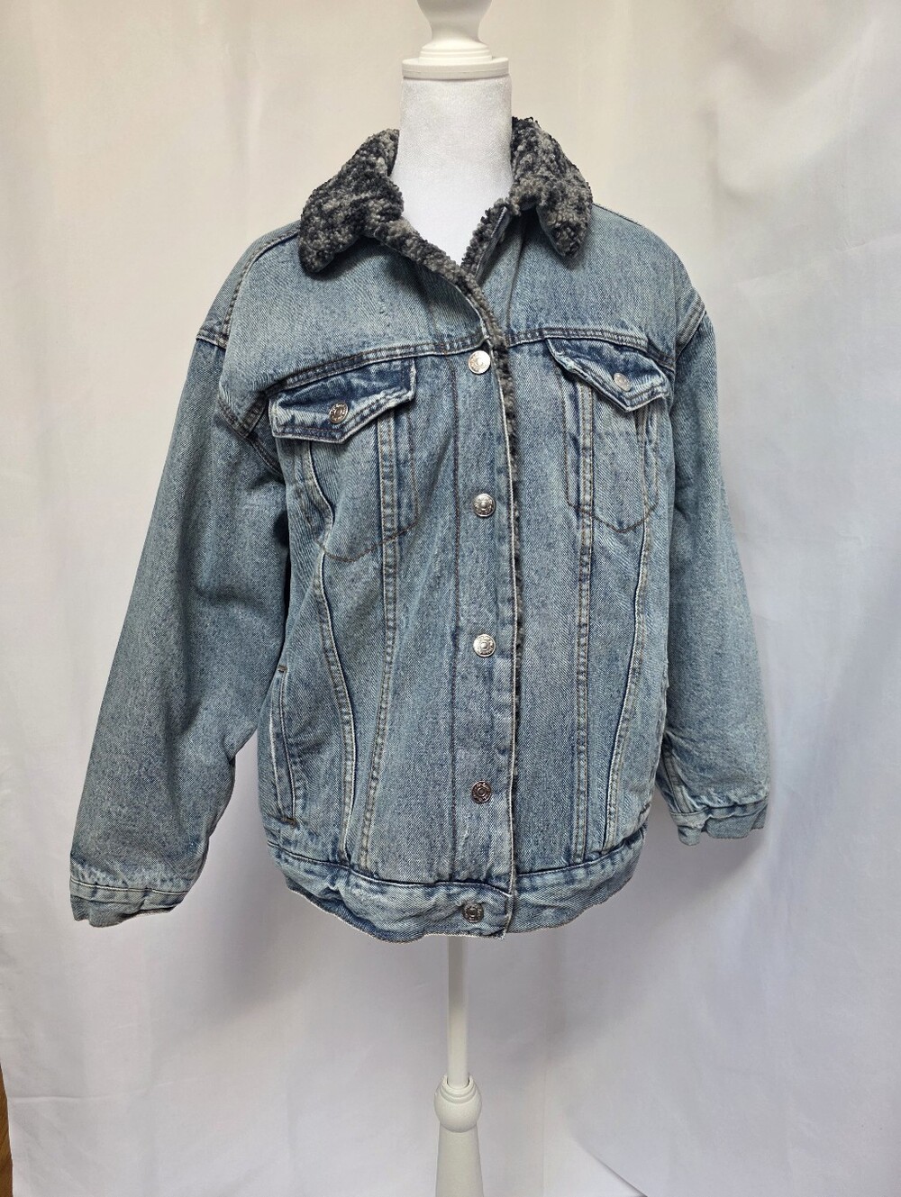 We The Free Free People Sherpa Lined Denim Jacket Size XS